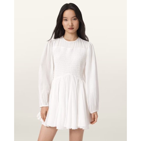 AllSaints Chia 雪纺白色迷你连衣裙