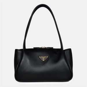 Prada  女士中号皮革手袋 黑色