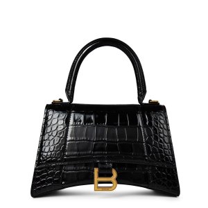 Balenciaga  Hourglass 小号鳄鱼纹单肩包