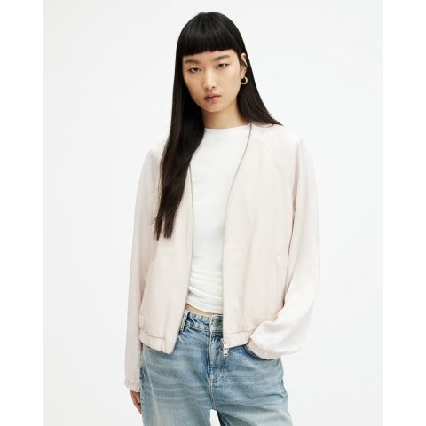 AllSaints？？百镑买皮夹克！ Helton拼色皮夹克 米白色