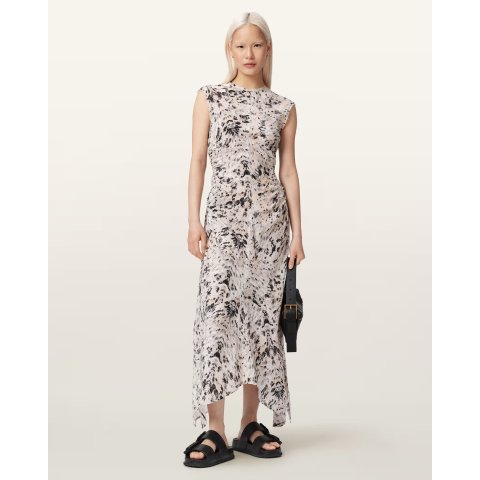AllSaints CANTER 白色不对称长裙