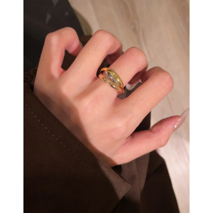Shashi三环戒指 高雅的艺术Ross 14K金镀银戒指
