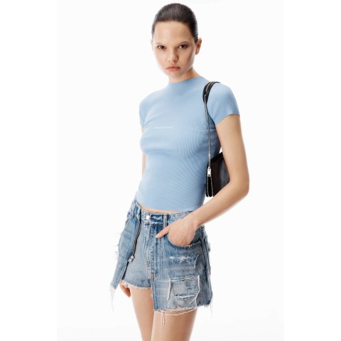 Alexander Wang Knit Logo婴儿T恤 蓝色