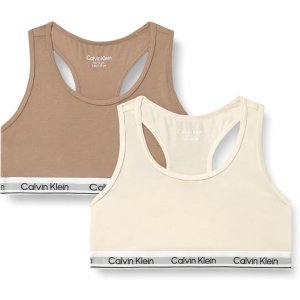 CalvinKlein成人码有！一件才£9Calvin Klein 女童标志松紧带文胸 2件装