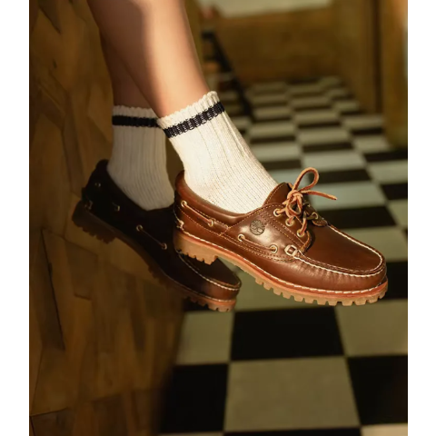Timberland户外品牌也可以老钱风Timberland Portofino Pier 男士棕色休闲鞋