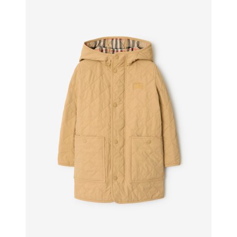 Burberry14Y有！成人可穿尼龙绗缝连帽外套
