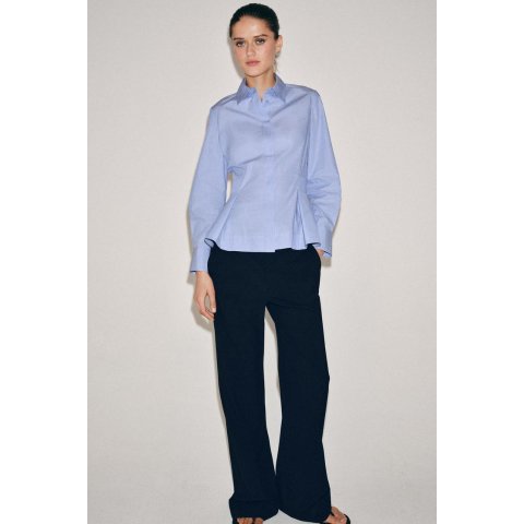 ZaraZW COLLECTION POPLIN 短上衣衬衫