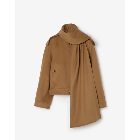 Burberry羊绒夹克 可拆卸围巾