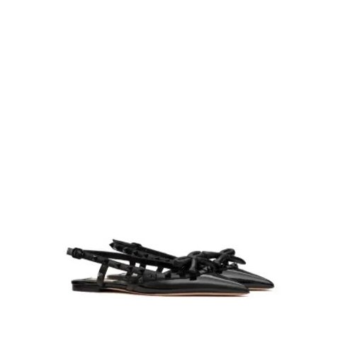 Rockstud 蝴蝶结平底鞋