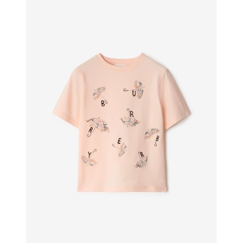 Burberry14Y有！成人可穿Umbrella Logo 棉质T恤