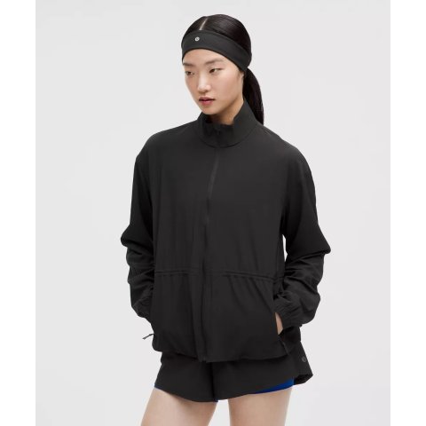 lululemon百搭黑色！！抽绳可调节Lululemon 跑步外套 UV防护