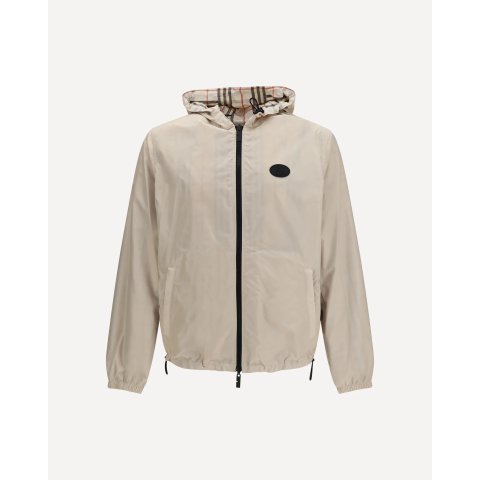 BEIGE 格纹连帽夹克