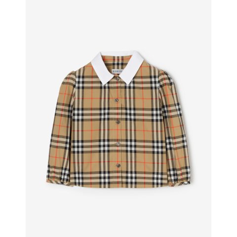 Burberry14Y有！成人可穿Check 棉质衬衫