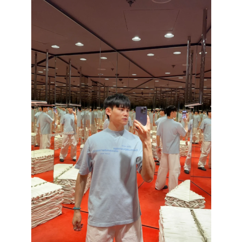 Alexander Wang蓝色夏天好清爽LOGO 镜面短袖T恤