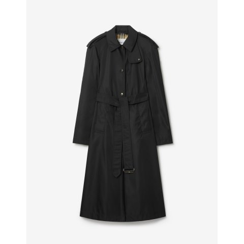 Burberry尼龙连帽长款大衣