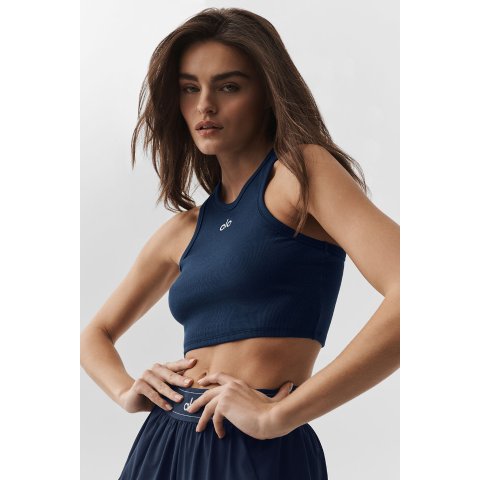 alo yogaAspire Tank 女士背心 海军蓝白