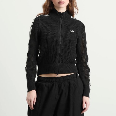 Adidas 钩针运动上衣 黑色