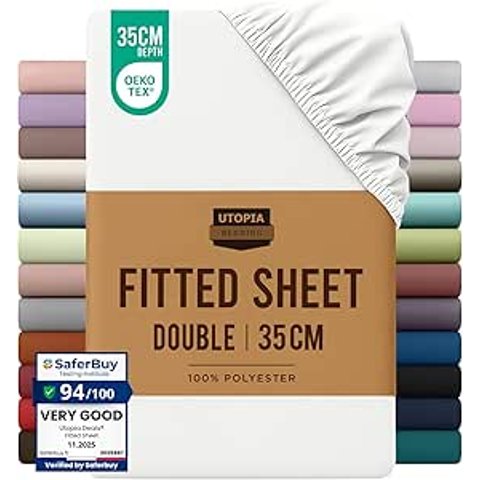 Utopia Bedding 双人床单 白色 35cm