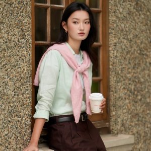 Uniqlo@ziwen关茈文UNIQLO 纯亚麻衬衫 女款