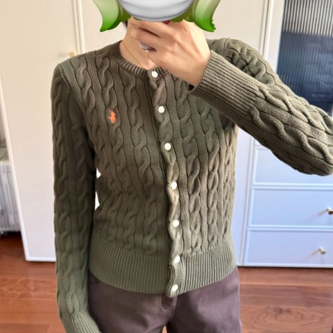 女士棉质粗针织开衫