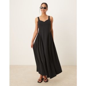 ASOS DESIGN 黑色长裙 棉质