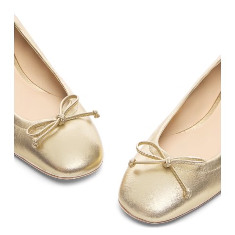 Stuart Weitzman BRIA 女士金色芭蕾平底鞋