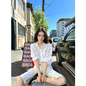 Polo Ralph Lauren人生必备亚麻衬衫麻质衬衫 白色