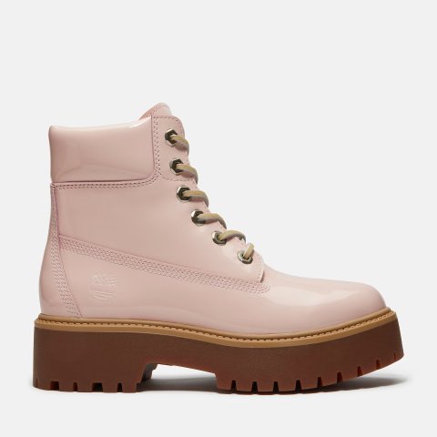TimberlandStone Street 女士防水厚底靴 粉色 6英寸