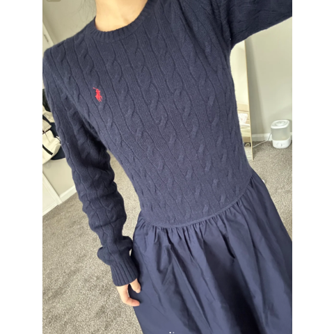 Ralph Lauren 棉连衣裙 麻花针织