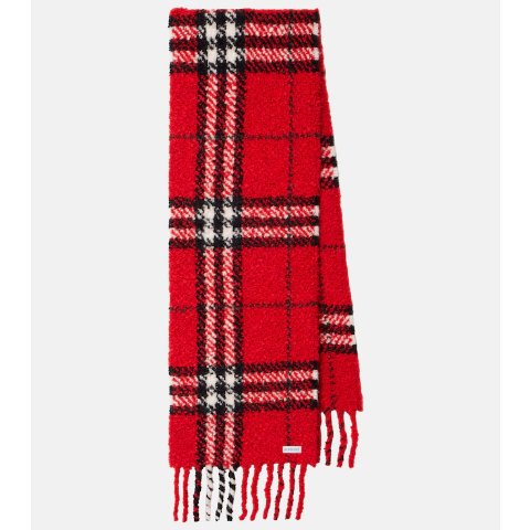 Burberry 格纹羊驼羊毛围巾