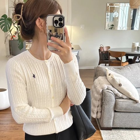 Polo Ralph Lauren大童款 小个子姐妹买L 儿童麻花针织卫衣