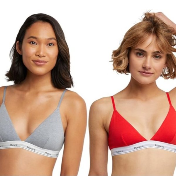 Women's Originals Crop Bralette Pack, Breathable Stretch Cotton Bras, 2-pack