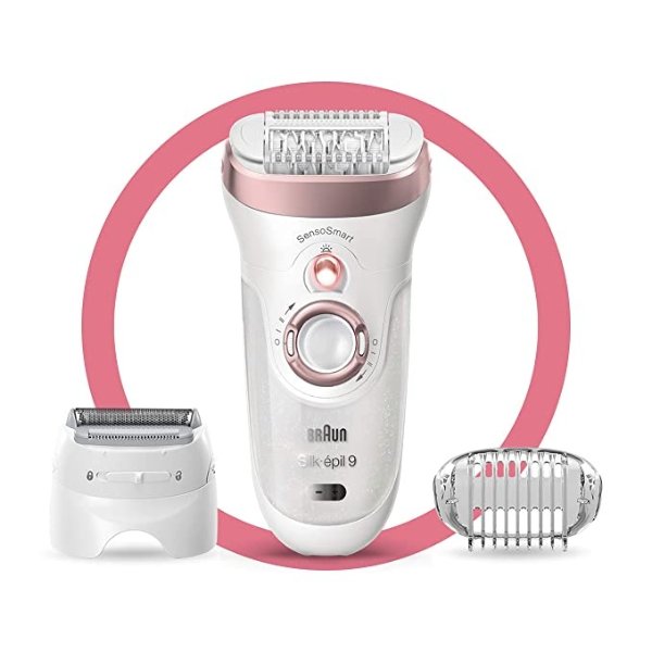 Epilator Silk-epil 9 9-720, Hair Removal for Women, Wet & Dry, Womens Shaver & Trimmer, Cordless, Rechargeable