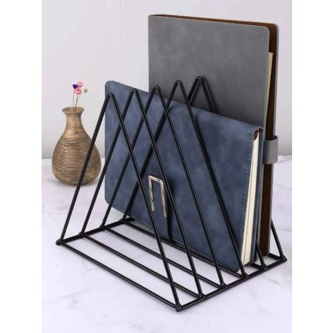 1pc Black File Storage Rack, Simple Multi-function File Pocket Holder For Office, School File Storage