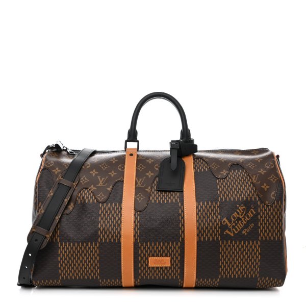 x Nigo Giant Damier Ebene Monogram Keepall Bandouliere 50