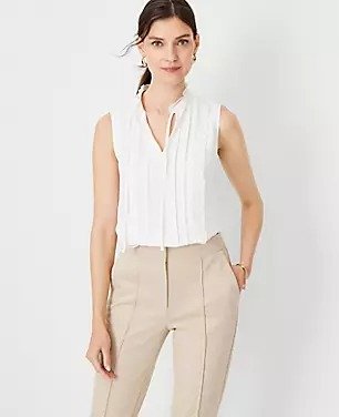 Ruffle Pintucked Popover Shell