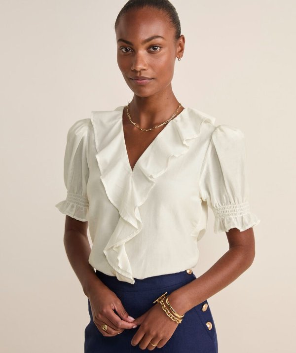 Ruffle-Neck Blouse