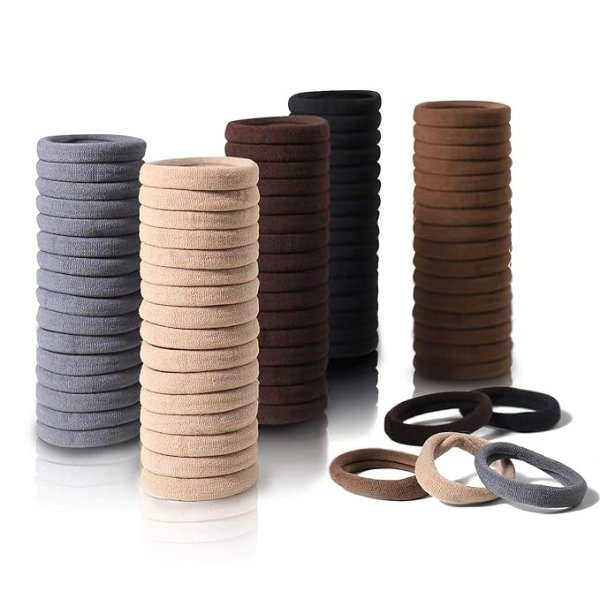 Thick Seamless Brown Hair Ties 100 Pcs