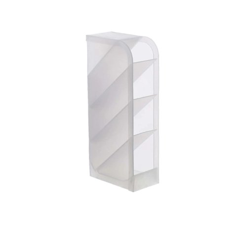 Desktop Transparent Frosted Pen Holder, Slanted Makeup Brush & Lipstick Organizer, Multifunctional Stationery Storage Tube