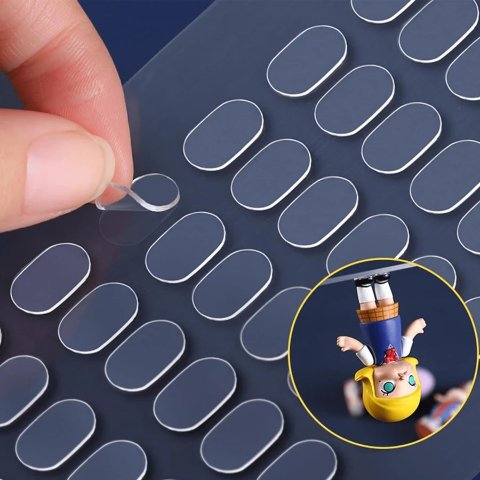 120 Pcs Museum Gel Glue Dots Clear Removable, Gel Glue Dots Double Sided Mounting Putty Stick Tack For Wall Hanging, Sticky Dots Tacky Putty Clear Removable Putty 0.31" X 0.51"