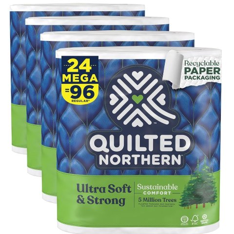 Ultra Soft & Strong Toilet Paper, 24 Mega Rolls
