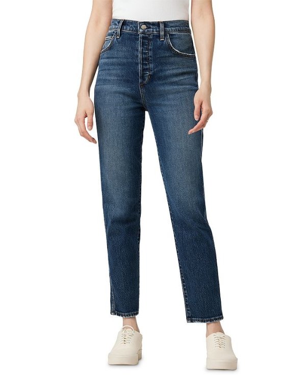 The Raine High Rise Ankle Straight Jeans in Butter Cup