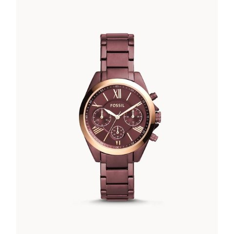 Fossilwomen s modern courier chronograph, wine-tone stainless steel watch