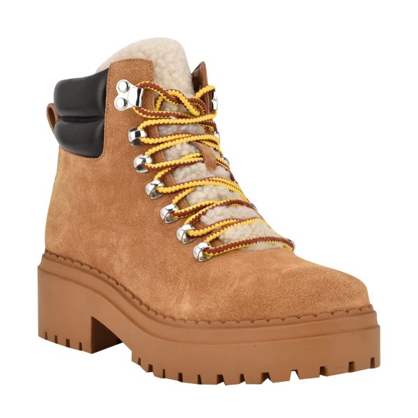 Nairy 系带人造毛短靴