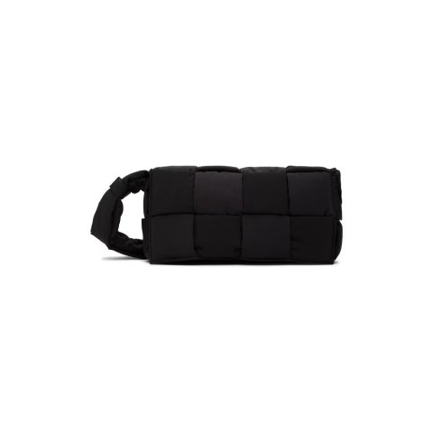Black Padded Tech Cassette Messenger Bag