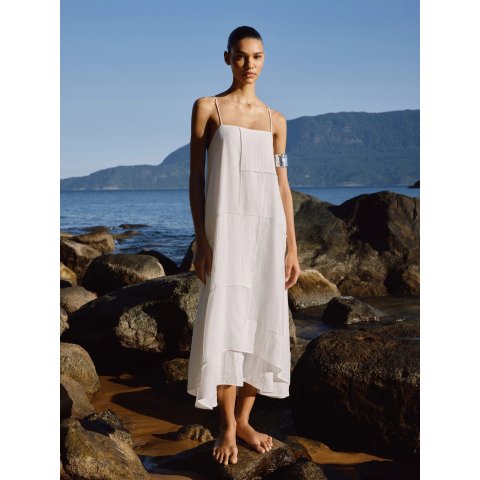 ★ Massimo Dutti★ Long camisole dress sheer detail 0667858 2eb5f46602f0e6c1a38c499.