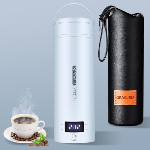 QRAGJBM 便携式迷你电热水壶 450ml 旅行必备
