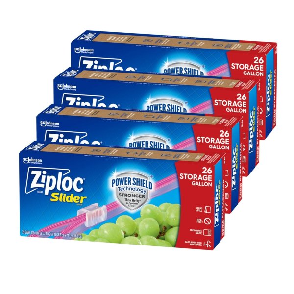 Ziploc 加仑装食品保鲜袋 104只