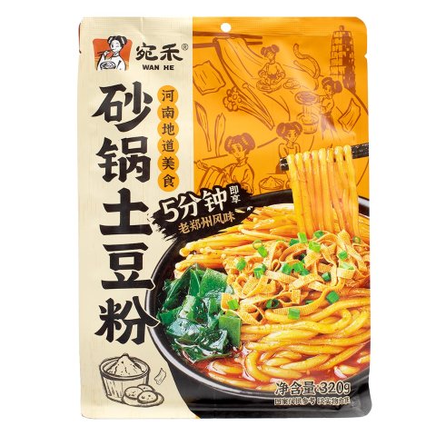 宛禾 砂锅土豆粉10袋 ジャガイモ麺 Get Wanhe Clay Pot Potato Noodles 320 g 宛禾袋砂锅土豆粉320 g 3.99