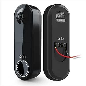Netgear Arlo Essential 智能门铃 电源线版 720p, 2K 夜视 双向通话